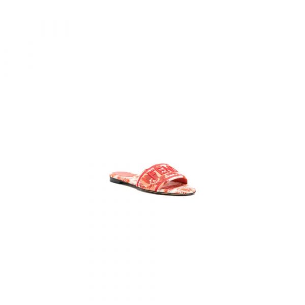 Fendi Sunshine Logo Brocade Flat Slides