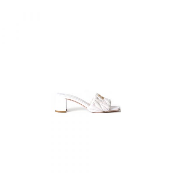 MiuMiu Matelass?? nappa leather slides