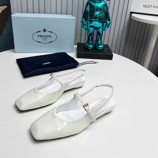 Prada Patent Leather Slingback Ballerinas