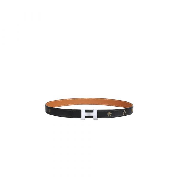 HERMES Mini H belt buckle & Hermes sur Mer reversible leather strap 24 mm