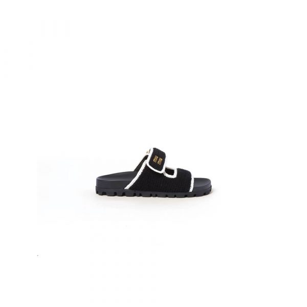 MiuMiu Crochet knit slides