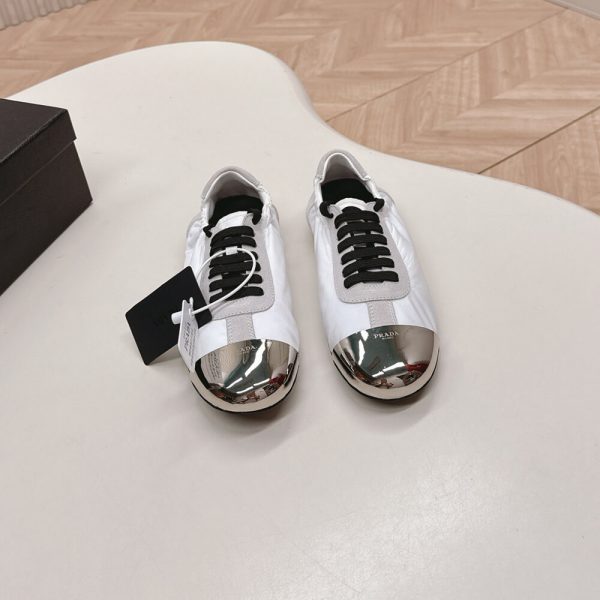 PRADA Collapse Re-Nylon and suede sneakers with metal toecap