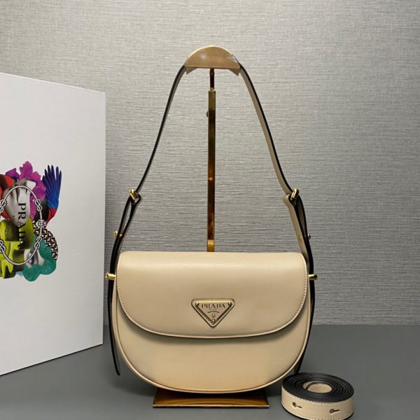 Prada Arque leather shoulder bag with flap