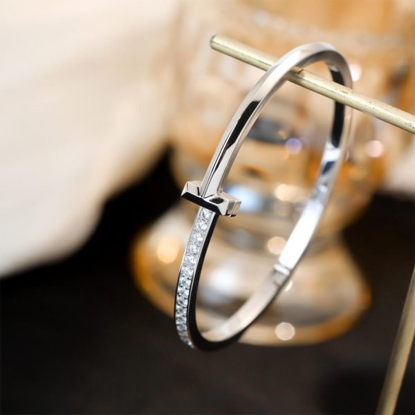 Tiffany T 1 Narrow Diamond Hinged Bangle