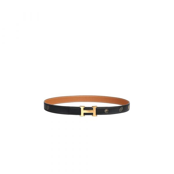 HERMES Mini H belt buckle & Hermes sur Mer reversible leather strap 24 mm