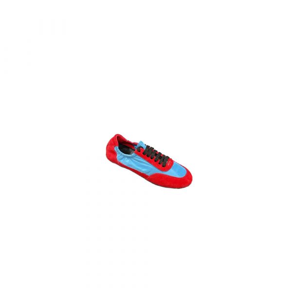 PRADA Collapse Re-Nylon and suede elasticized sneakers