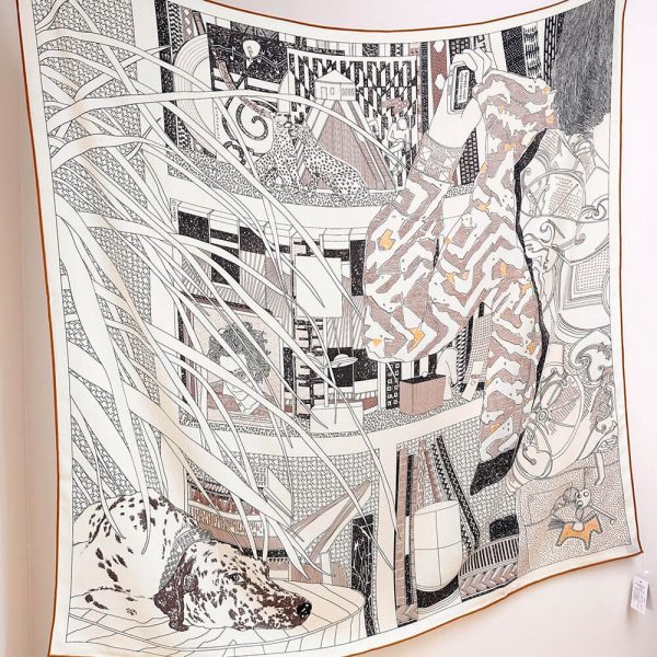 HERMES Rendez-Vous Chez Herm??s shawl 140