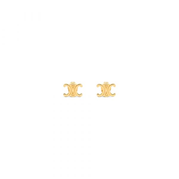 CELINE Triomphe Studs in Brass with Gold Finish