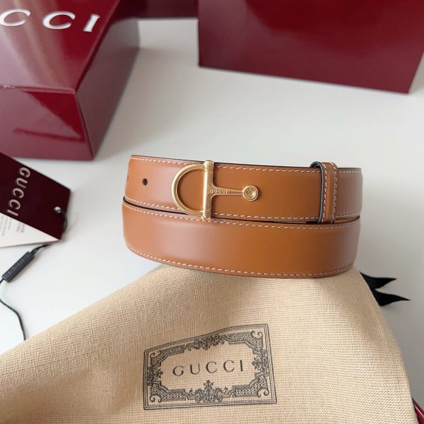 GUCCI Thin belt with half-Horsebit buckle