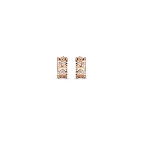 VCA Perl??e four-leaf clover hoop earrings