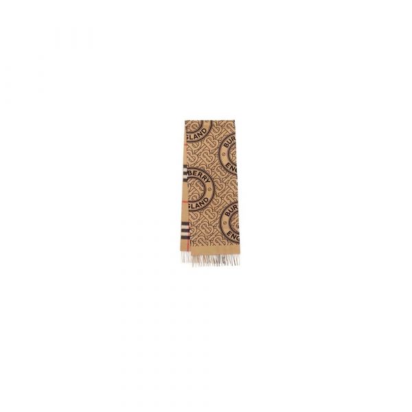 Burberry Reversible Check And Monogram Cashmere Scarf