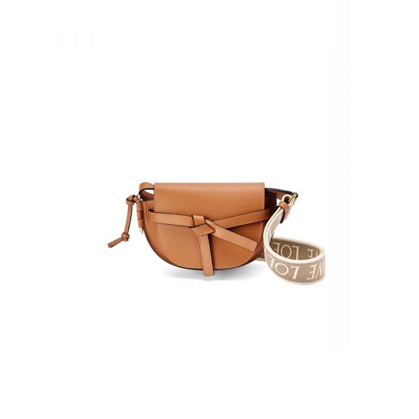Mini Gate Dual bag in soft calfskin and jacquard(HIGH-END Grade)