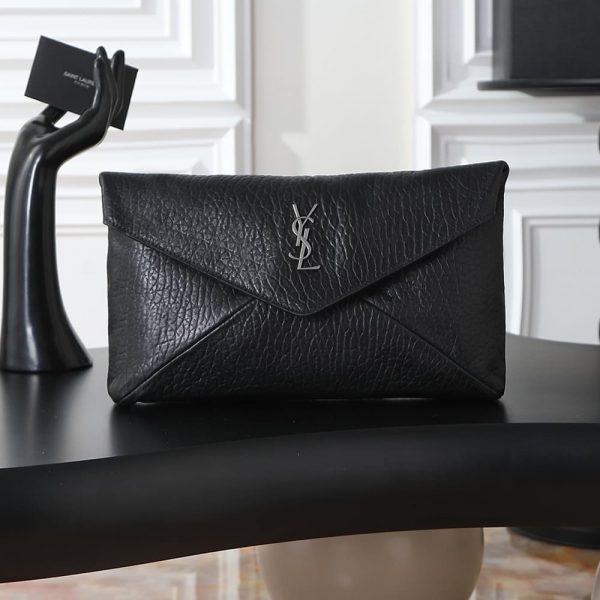 YSL CASSANDRE large envelope pouch in lambskin