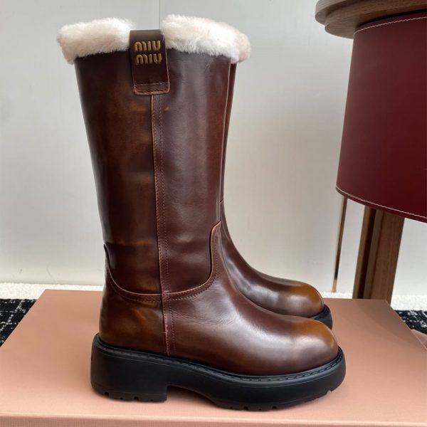 MiuMiu fumé leather boots