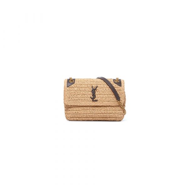 SAINT LAURENT NIKI CHAIN MEDIUM IN RAFFIA(HIGH-END GRADE)
