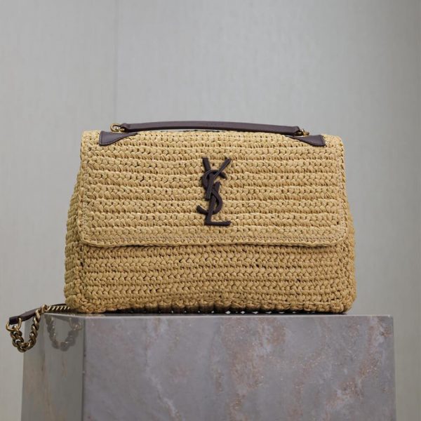 SAINT LAURENT NIKI CHAIN MEDIUM IN RAFFIA(HIGH-END GRADE)