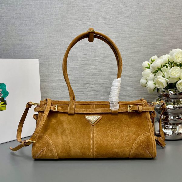 Prada Medium suede handbag(high-end grade)