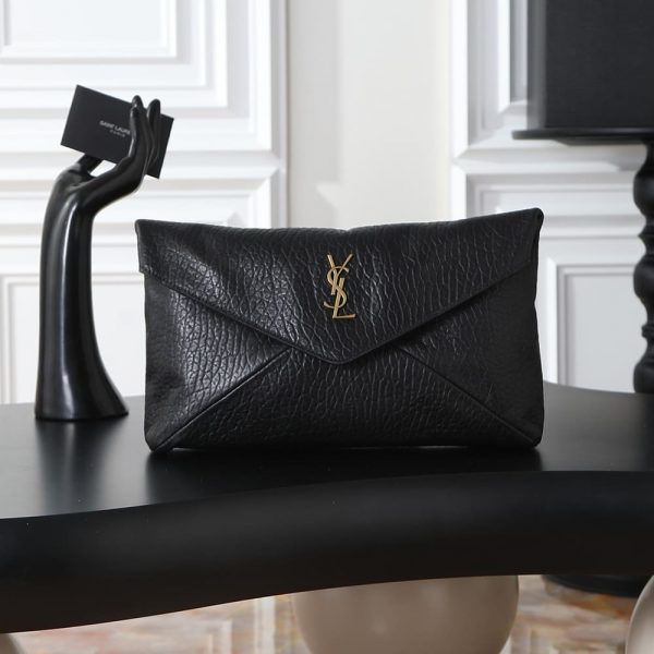 YSL CASSANDRE large envelope pouch in lambskin
