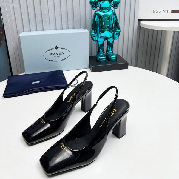 Prada Patent Leather Slingback Pumps 85 mm