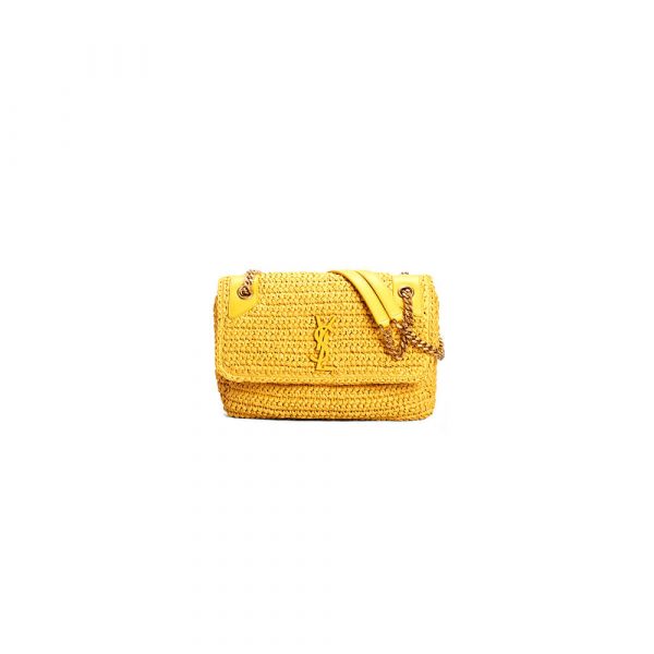 SAINT LAURENT NIKI CHAIN MEDIUM IN RAFFIA(HIGH-END GRADE)