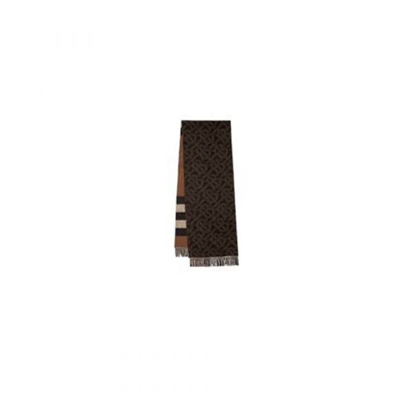BURBERRY Reversible Check And Monogram Cashmere Scarf