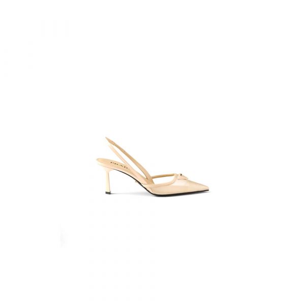 PRADA Mesh fabric slingback pumps