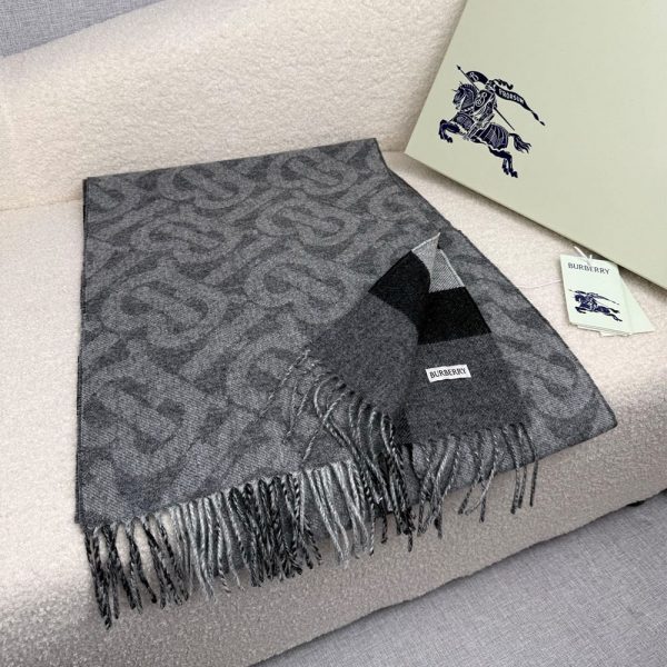 BURBERRY Reversible Check And Monogram Cashmere Scarf