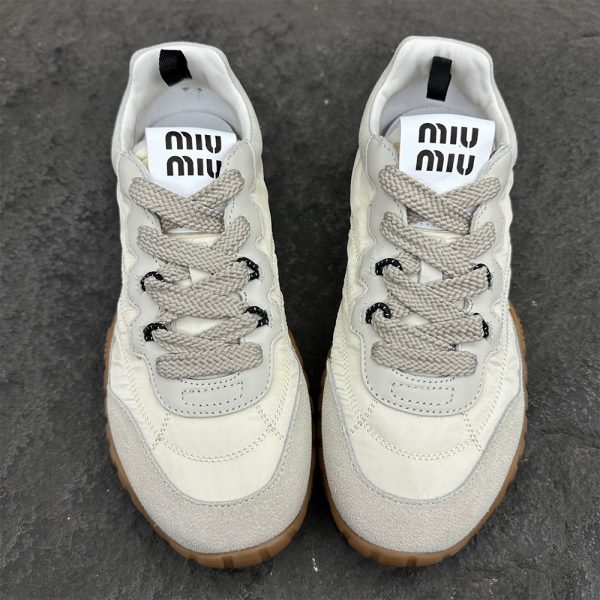 MIUMIU Tyre technical fabric and suede sneakers