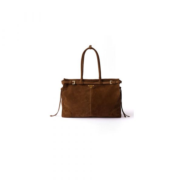 Prada Bonnie extra-large suede handbag(HIGH-END GRADE)