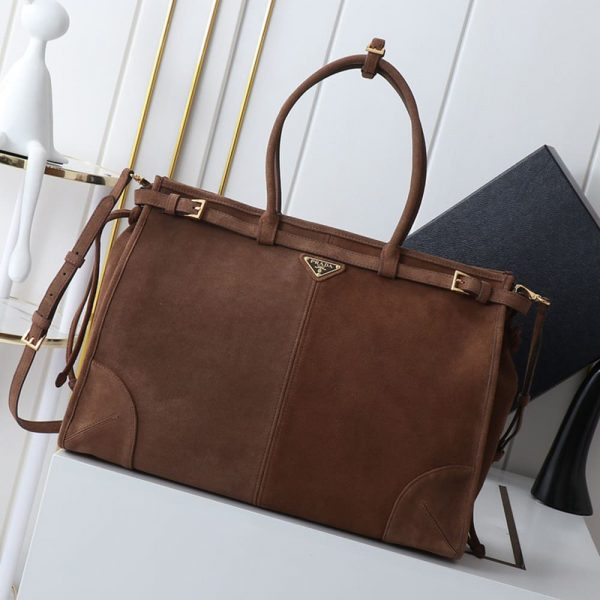 Prada Bonnie extra-large suede handbag(HIGH-END GRADE)