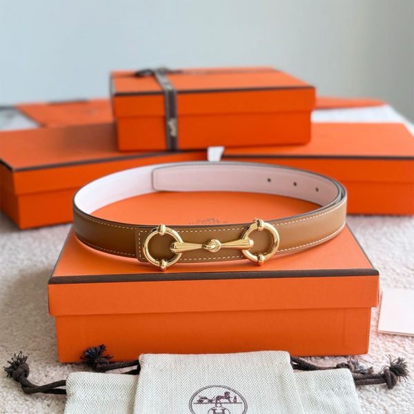 HERMES Lady Rider belt buckle & Reversible leather strap 24 mm
