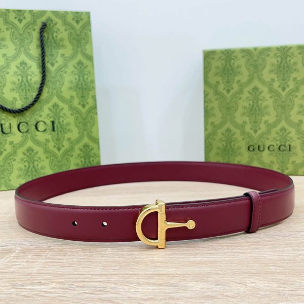 GUCCI Thin belt with half-Horsebit buckle