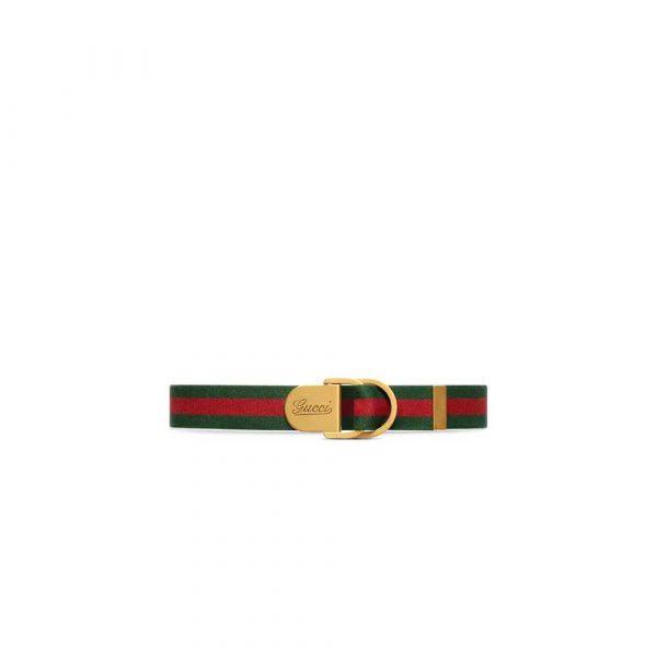 Gucci Web Wide Belt With Script Buckle Original Gg Fabric