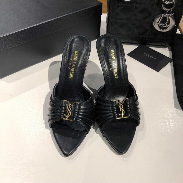 YSL BABYLONE MULES IN SMOOTH LEATHER