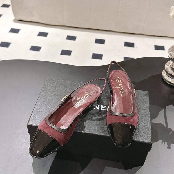 Chanel Diamond Buckle Slingbacks