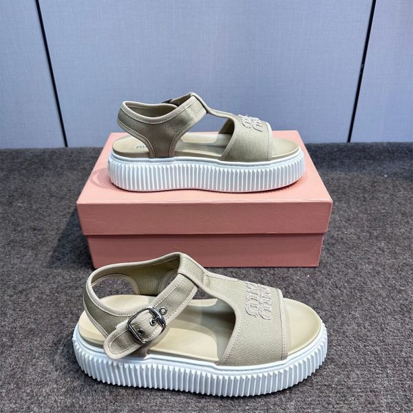 MiuMiu Denim flatform sandals