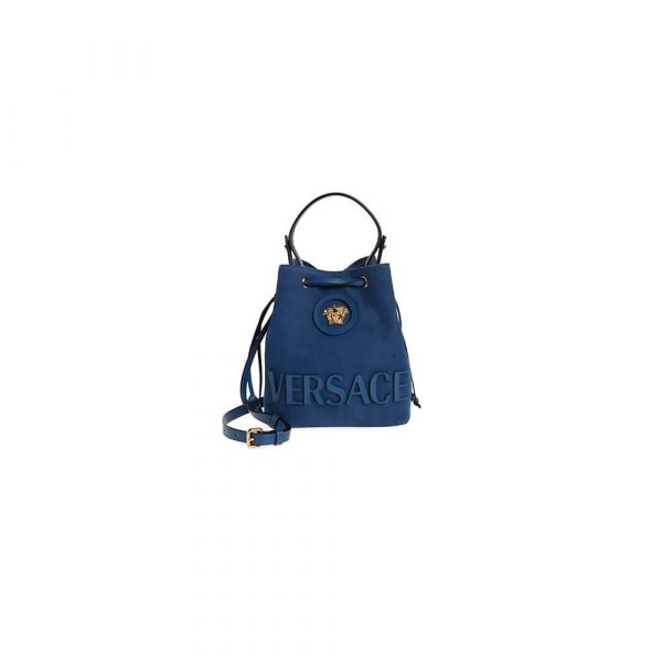 VERSACE La Medusa Denim Bucket Bag