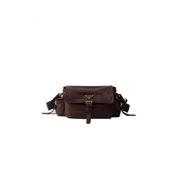 Prada Explore medium nappa leather shoulder bag with flap(HIGH-END GRADE)