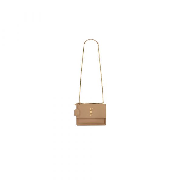 SUNSET MEDIUM CHAIN BAG IN SMOOTH LEATHER