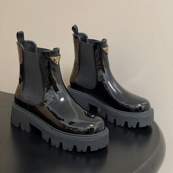 PRADA Brushed leather booties