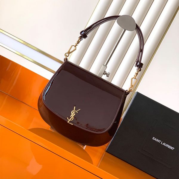 YSL Mini VOLTAIRE TOP HANDLE bag in patent leather