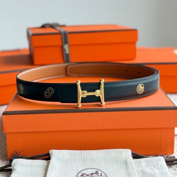 HERMES Mors H buckle & Hermes sur Mer reversible leather strap 24 mm