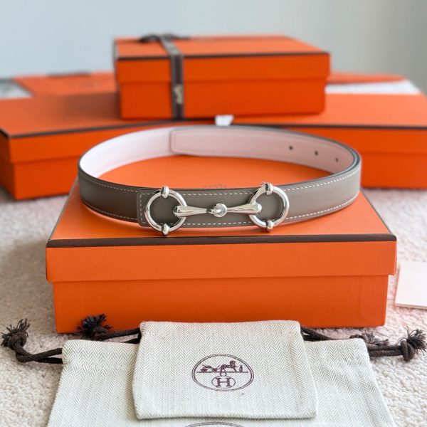 HERMES Lady Rider belt buckle & Reversible leather strap 24 mm