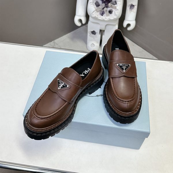 Prada Double Chocolate leather loafers