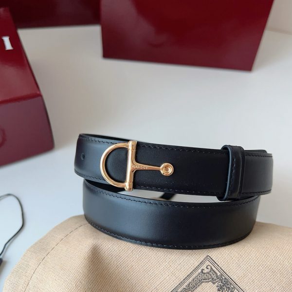 GUCCI Thin belt with half-Horsebit buckle