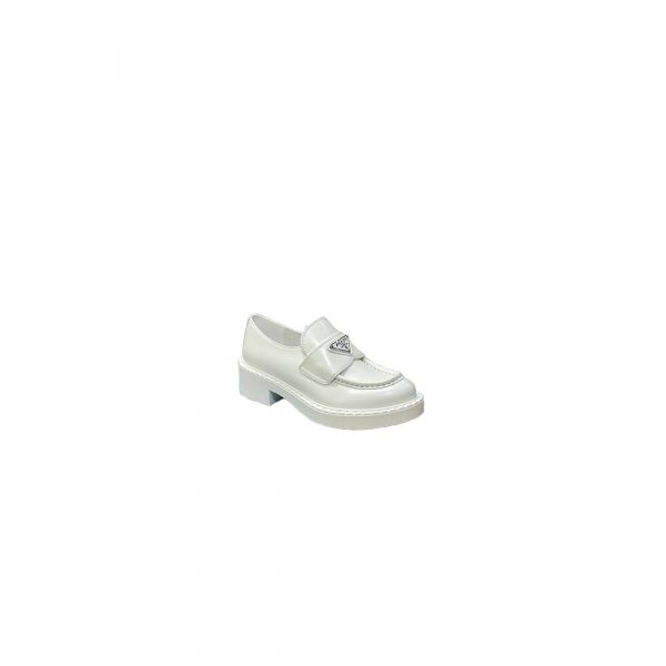 Prada chocolate brushed leather loafers