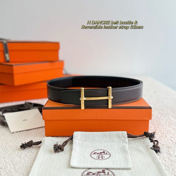 HERMES H d’Ancre belt buckle & Reversible leather strap 32 mm
