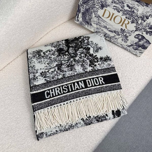Dior Wool Dioriviera Toile De Jouy Throw Shawl(HIGH-END GRADE)