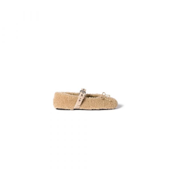 MIUMIU Shearling ballerinas