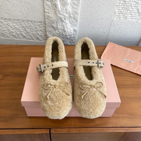 MIUMIU Shearling ballerinas